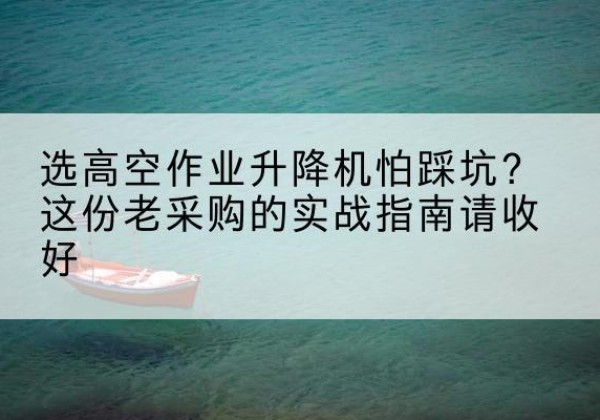 南康高空作业升降机厂家推荐-选高空作业升降机怕踩坑？这份老采购的实战指南请收好